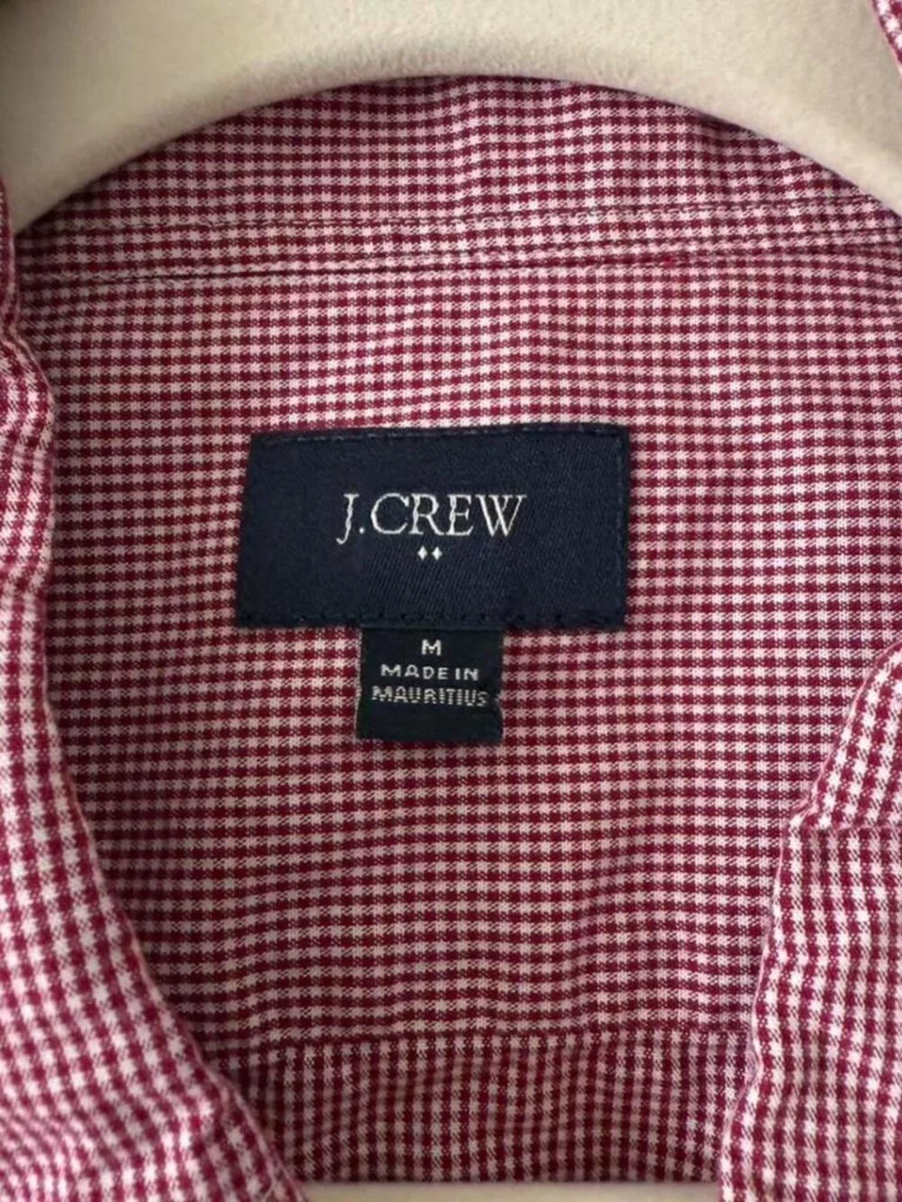 J.Crew Mens 100% Cotton Red and White Button Up Size Medium - Picture 3 of 4